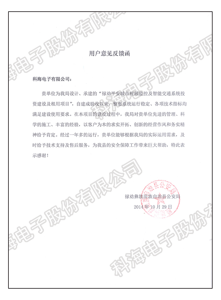 禄劝平安城市视频监控及智能交通系统项目